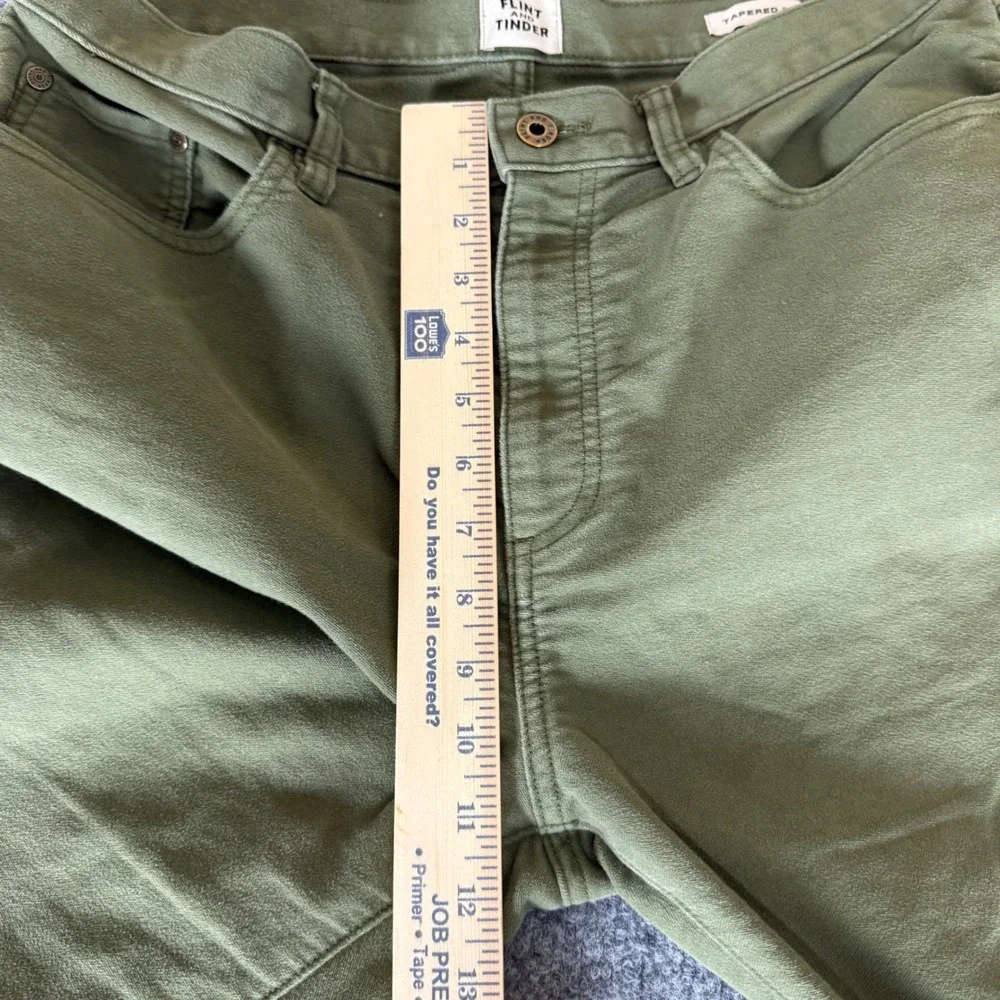 Flint and Tinder Pants Mens 34x30 Green Tapered Fit Casual Chino Stretch - Picture 8 of 10
